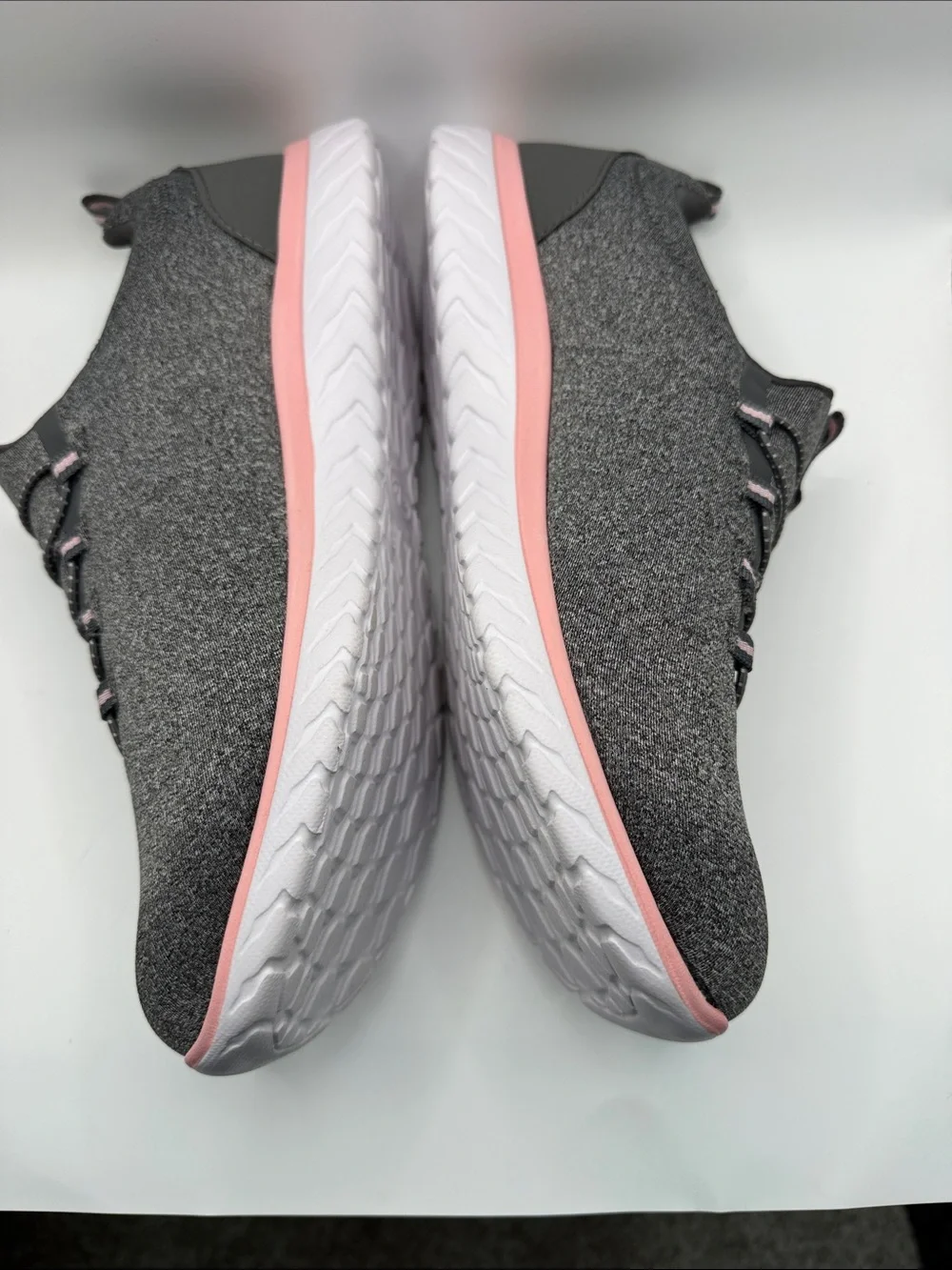 Gray & Pink Slip-On Knit Walking Sneakers NWOT